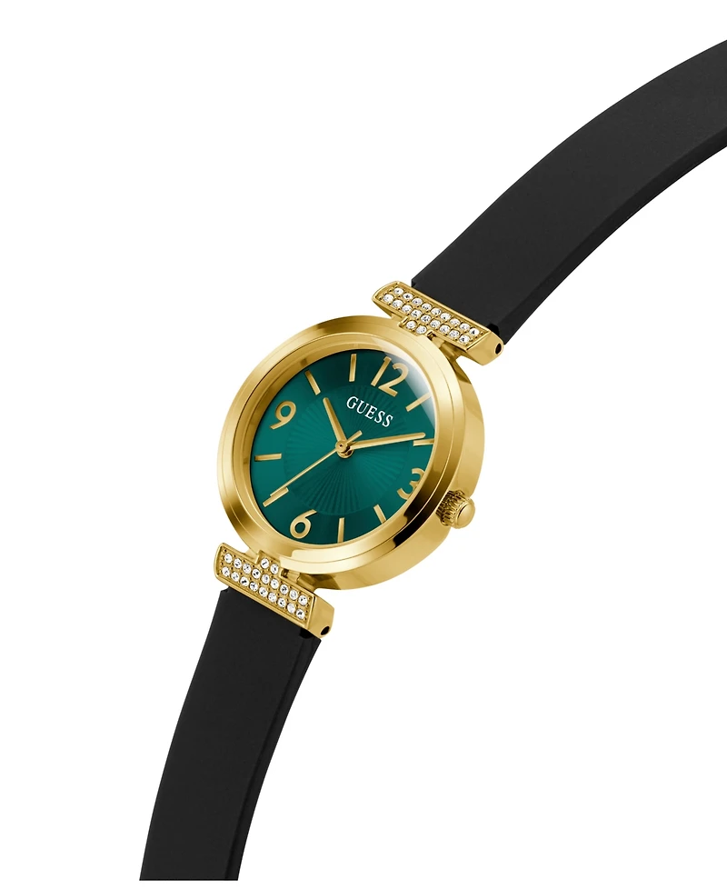Guess Women's Quartz Black Silicone Watch 28mm