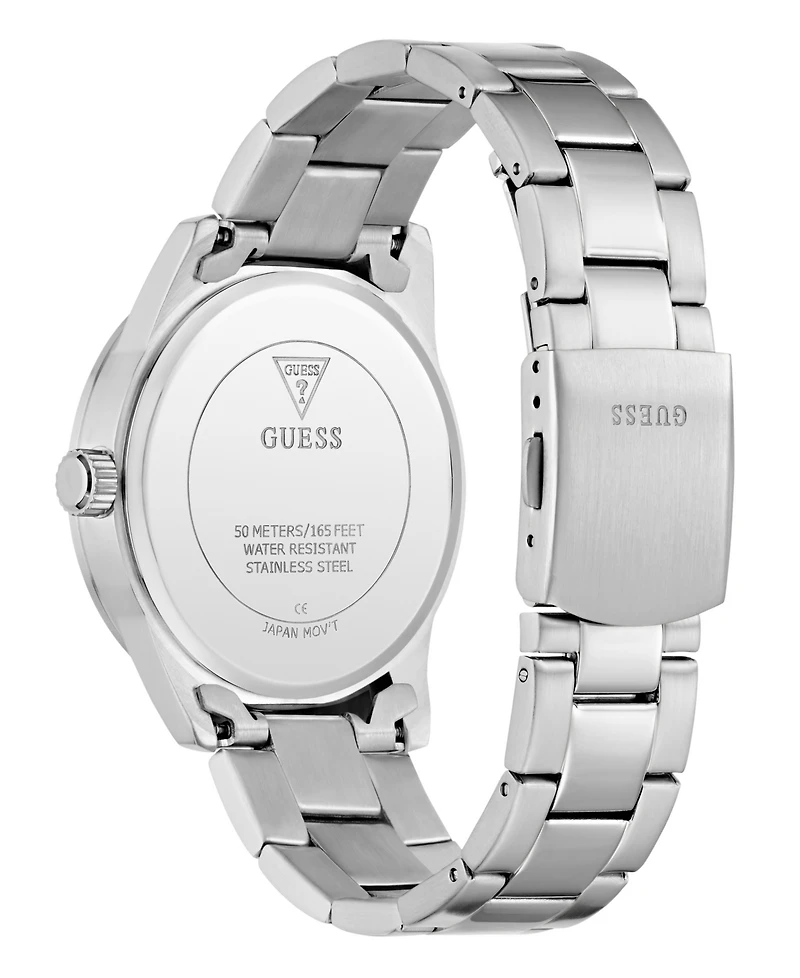 Guess Men's Quartz Silver-Tone Stainless Steel Watch 40mm