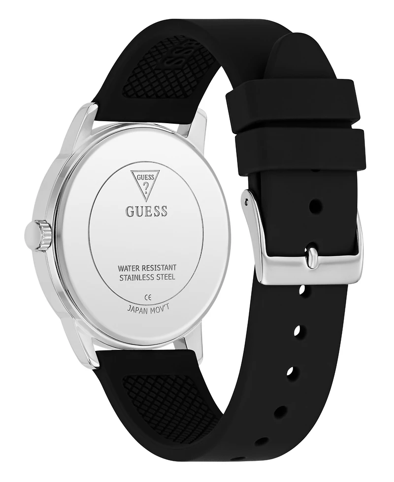 Guess Men's Quartz Black Silicone Watch 40mm