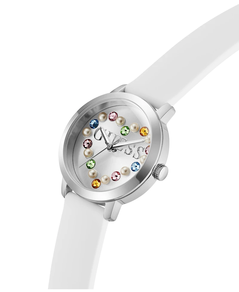Guess Women's White Silicone Watch 36mm