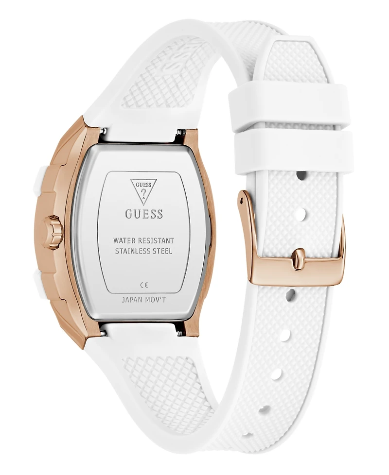 Guess Women's Quartz White Silicone Watch 42mm x 35mm