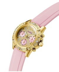 Guess Women's Quartz Pink Silicone Watch 40mm