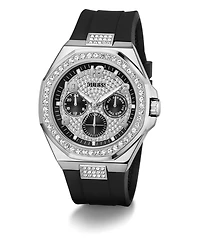 Guess Men's Quartz Black Silicone Watch 46mm