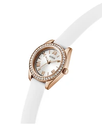 Guess Women's Quartz White Silicone Watch 30mm