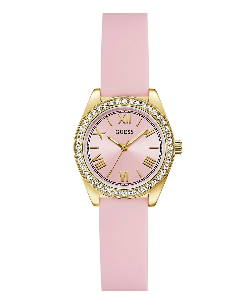 Guess Women's Quartz Pink Silicone Watch 30mm