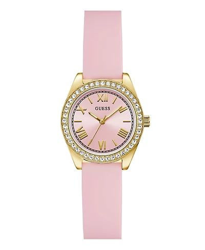 Guess Women's Quartz Pink Silicone Watch 30mm
