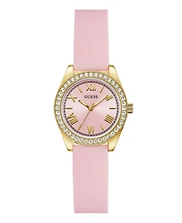 Guess Women's Quartz Pink Silicone Watch 30mm