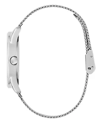 Guess Women's Silver-Tone Steel Mesh Watch 36mm