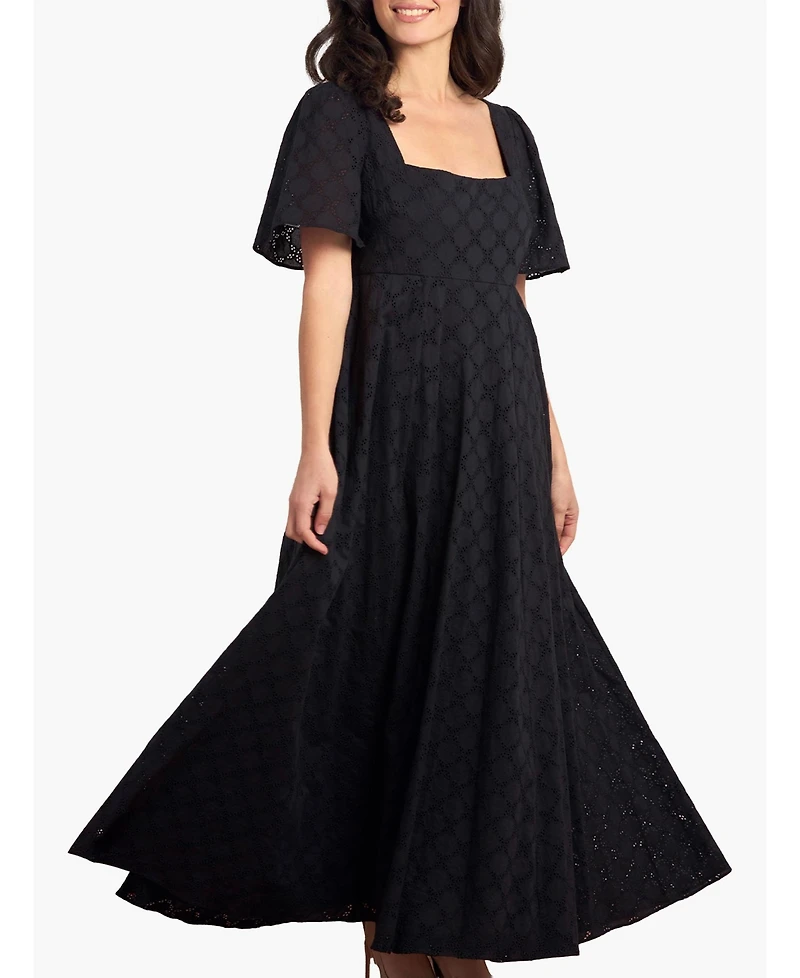 Needle & Thread Women's Marisol Square-Neck Short-Sleeve Cotton Broderie Gown