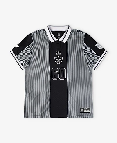 Fanatics Big Boys and Girls Silver/Black Las Vegas Raiders Football x Football Collared Fan Top