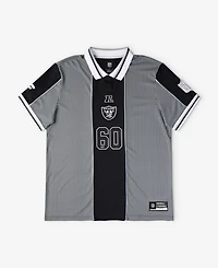 Fanatics Big Boys and Girls Silver/Black Las Vegas Raiders Football x Football Collared Fan Top