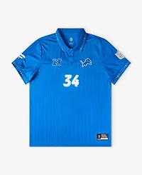 Fanatics Big Boys and Girls Blue Detroit Lions Football x Football Collared Fan Top