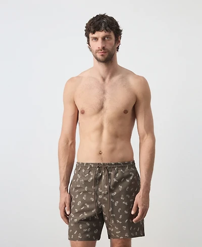 Mango Men's Drawstring Printed Swimsuit