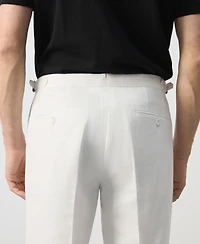 Mango Men's Pleated Linen-Blend Suit Pants