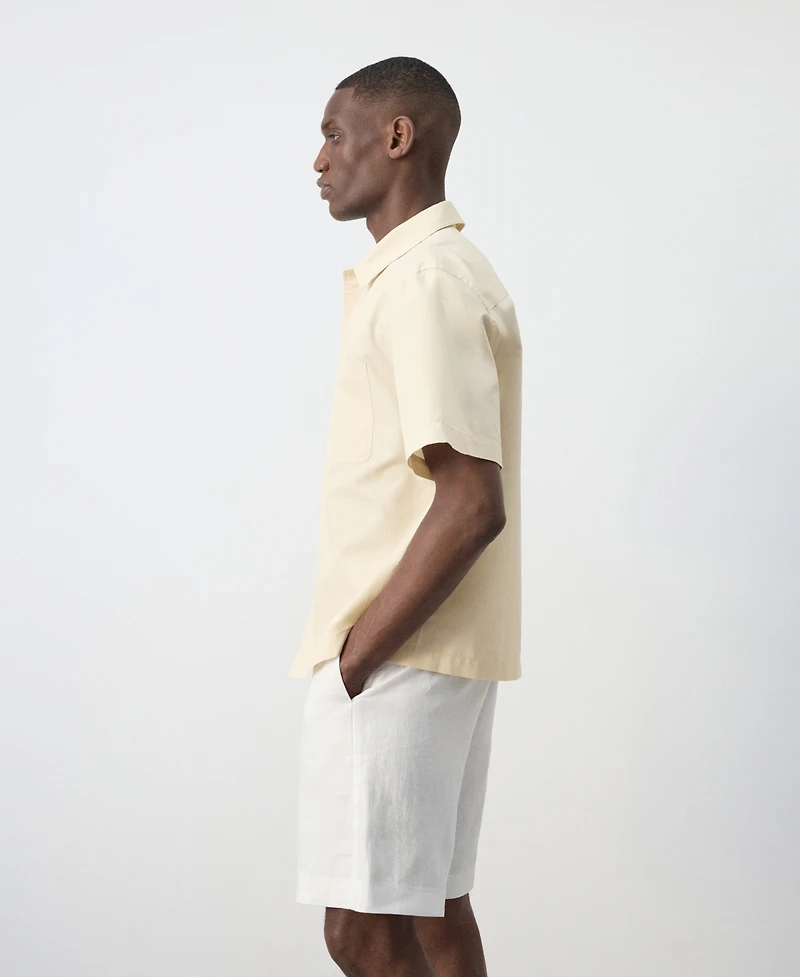 Mango Men's Regular-Fit Cotton-Linen-Blend Shirt