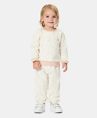 Calvin Klein Baby Girls' Printed Sweatshirt and Jogger Pants, 2-Piece Set