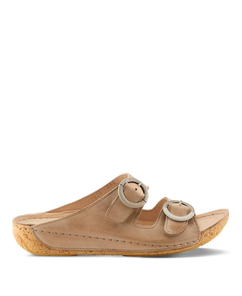 Spring Step Women's Gelatia Slide Wedge with Laser-Cut Detail