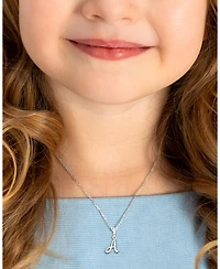 Tiny Blessings Girls Children's Sterling Silver Initial 12-14" Necklace