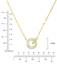 Macy's 14k Gold Over Sterling Silver Cubic Zirconia Intertwined Circles Necklace