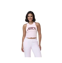 Juicy Couture Women's High Neck Crop Tank, Soft glow
