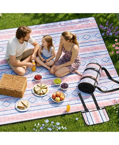 Piscifun Large Waterproof Sandproof 5 Layer Picnic Blanket Portable Foldable Outdoor Mat With Carry Strap