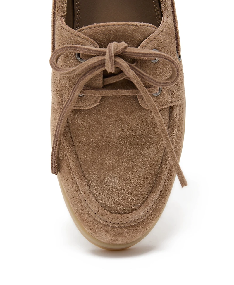 Reiss Women's Lola Suede Flat Boat Shoes