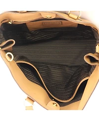 Pre-Owned Prada Large Side Zip Convertible Tote Vitello Daino