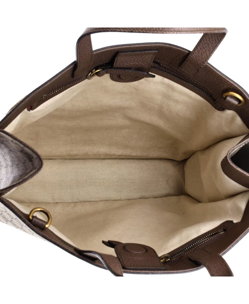 Pre-Owned Gucci North South Courrier Convertible Soft Open Tote Gg Coated Canvas with Applique