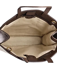 Pre-Owned Gucci North South Courrier Convertible Soft Open Tote Gg Coated Canvas with Applique
