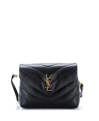 Pre-Owned Saint Laurent Toy Loulou Shoulder Bag Matelasse Chevron Leather