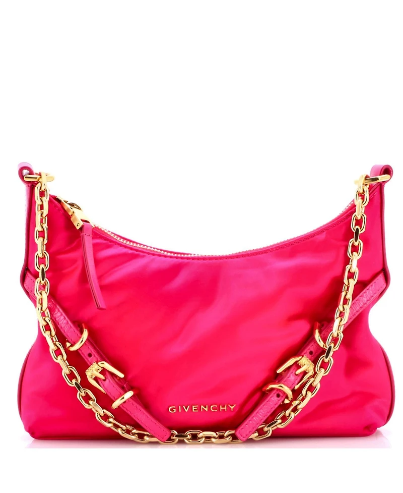 Pre-Owned Givenchy Mini Voyou Party Shoulder Bag Satin with Leather