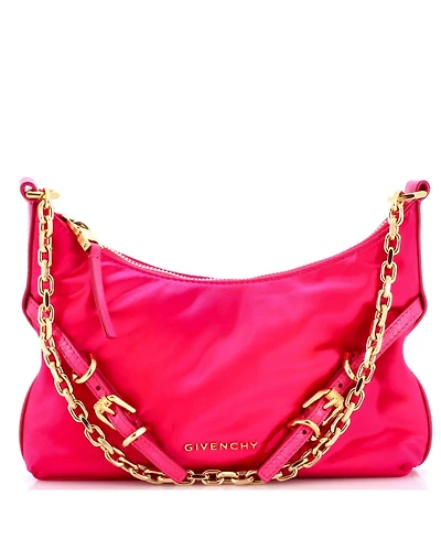 Pre-Owned Givenchy Mini Voyou Party Shoulder Bag Satin with Leather
