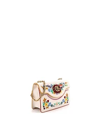 Pre-Owned Gucci Small Linea Ricami Shoulder Bag Embroidered Canvas