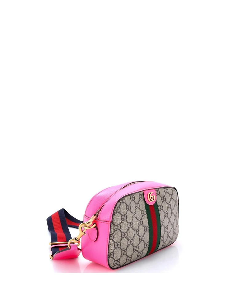 Pre-Owned Gucci Small Ophidia Convertible Camera Bag Gg Coated Canvas with Leather