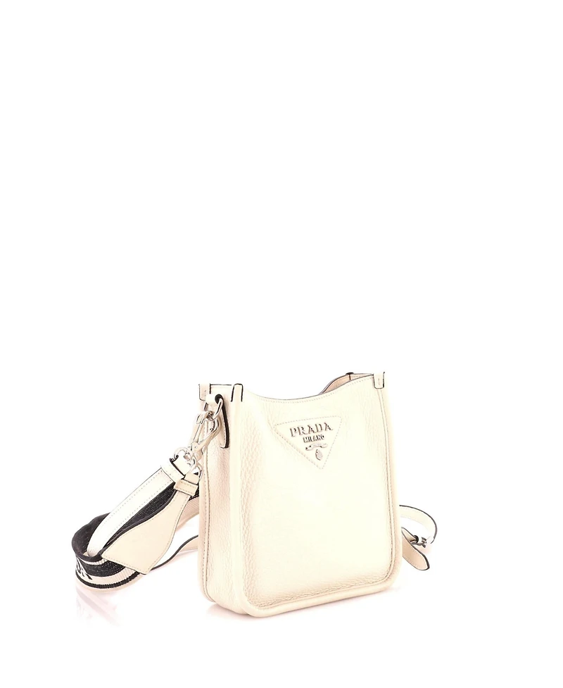 Pre-Owned Prada Mini Logo Strap Crossbody Bag Vitello Daino