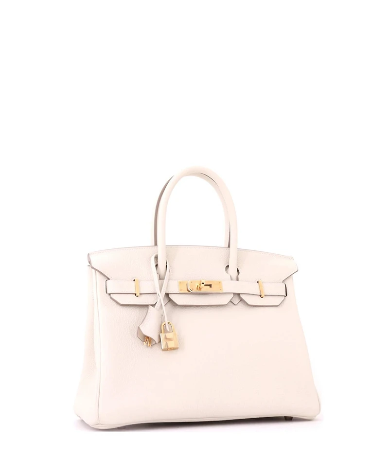 Pre-Owned Hermes Birkin 30 Handbag Light Togo with Gold Hardware