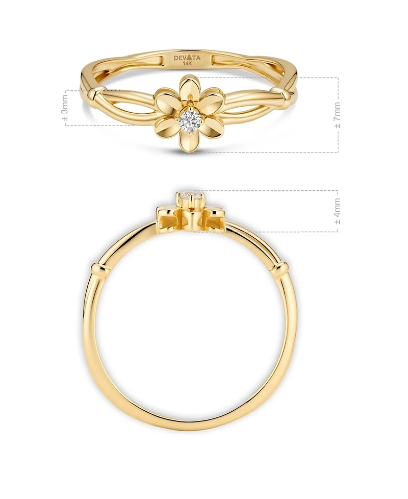 Devata Daisy Flower Ring 14K Gold