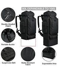 Piscifun 80L Hiking Backpack Waterproof Large Capacity Outdoor Travel Camping Tactical Rucksack