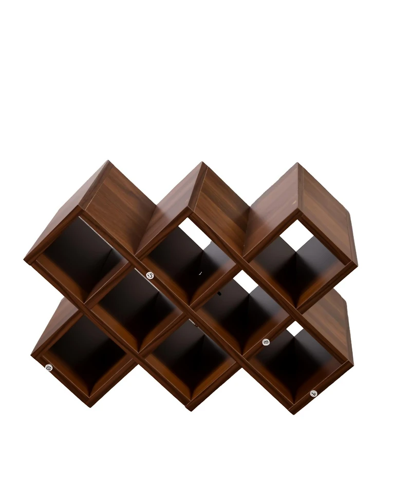 Streamdale Furniture Rustic 3-Tier Wall Mounted Wine Rack with Glass Holder