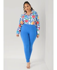 Ashley Stewart Plus Sizes Seamed Ponte Leggings
