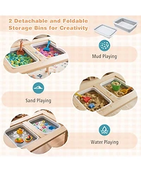 Hongge 6-In-1 Kids Sensory Table With Adjustable-Height Legs, Ages 3+