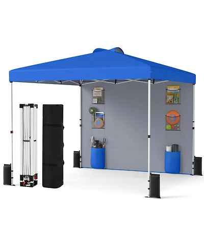 Gouun 10 x 10 Ft Pop Up Canopy Tent with Sidewall 6 Pockets and Sandbags