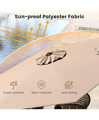 Gouun 7.5 Feet Heavy Duty Outdoor Patio Market Umbrella with Push Button Tilt