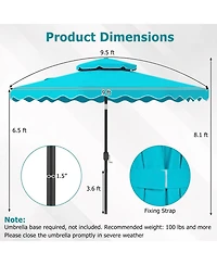 Gouun 9 Feet Outdoor Patio Umbrella with Push Button Tilt and Crank Lift