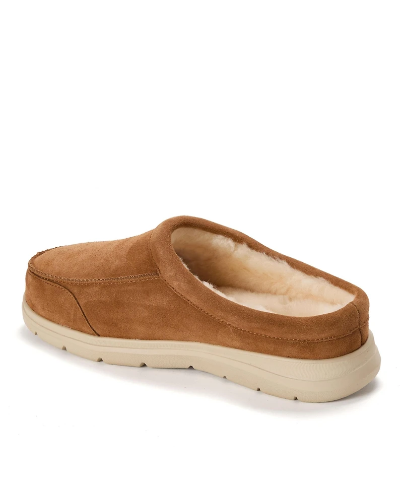 Dearfoams Men's Fireside by Lithgow Genuine Shearling Clog