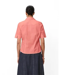 Masai Copenhagen Women's Maiven Boxy Button-Up Short-Sleeve Cotton-Blend Shirt