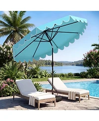 Gouun 10 Ft Outdoor Patio Umbrella with Weighted Base and Sandbag Set