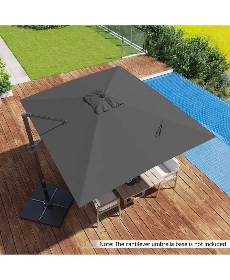 Gouun Cantilever Patio Umbrella with 360 Rotation and Six-Tier Tilt