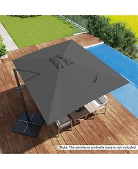 Gouun Cantilever Patio Umbrella with 360 Rotation and Six-Tier Tilt