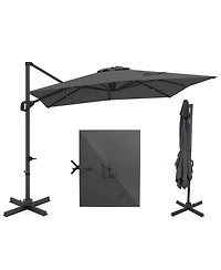 Gouun Cantilever Patio Umbrella with 360 Rotation and Six-Tier Tilt